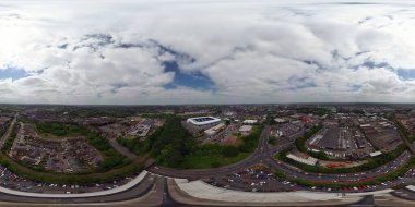 King Power Stadyumu 'nun 360 derecelik hava manzarası Leicester City Football Club' a ev sahipliği yapar.