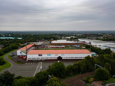 Hamilton, South Lanarkshire, İskoçya 'daki New Douglas Park' ın hava görüntüsü.