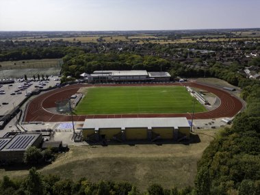 Chelmsford, Essex, İngiltere 'deki Melbourne Community Stadyumu' nun hava görüntüsü.