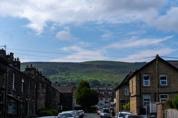 Ilkley Moor overlooking the town in West Yorkshire, UK