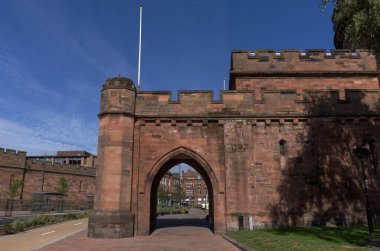 Carlisle Kalesi, Cumbria, İngiltere 'de şehir merkezinde.