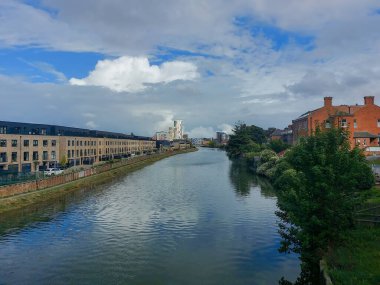A row of houses along the River Orwell in the centre of Ipswich, Suffolk, UK