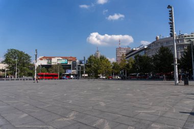 Republic Square in the heart of Belgrade, Serbia