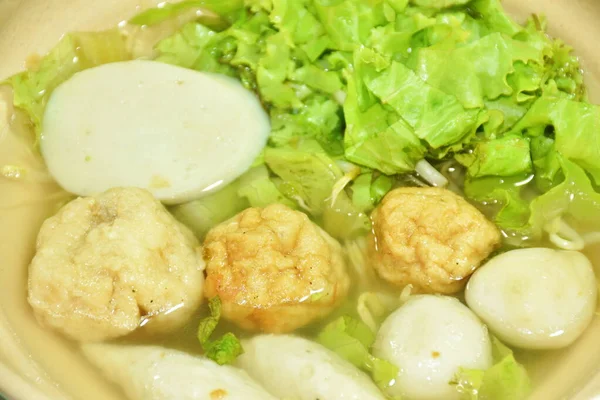 Boiled Chinese Hakka Meatball Made Chop Pork Stuffing Fried Tofu — Stock Photo, Image