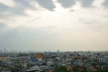  Bangkok Tayland 'daki binadan şehrin en üst manzarası