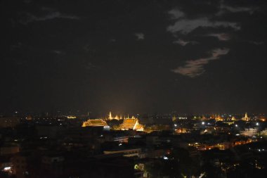 Bangkok Tayland 'daki binadan şehrin en üst manzarası