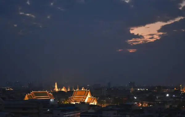 Κορυφή Προβολή Αστικό Τοπίο Από Κτίριο Στην Μπανγκόκ Ταϊλάνδη — Φωτογραφία Αρχείου