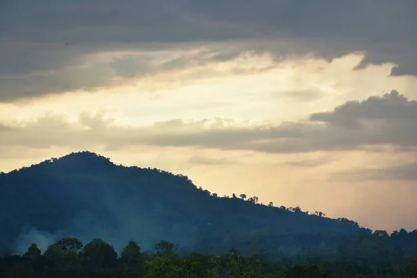 Zonsondergang Landschap Berg Thailand — Stockfoto