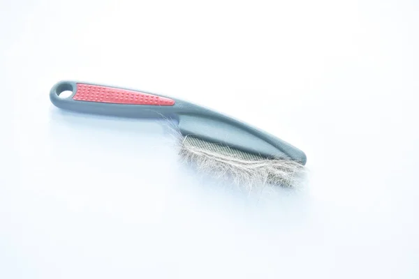 Fine Teeth Comb Red Rubber Handle Catching Ticks Flea Dog — Stock Photo, Image