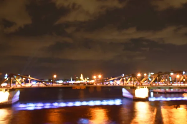 Размытое Освещение Моста Речном Фоне Текстуре — стоковое фото