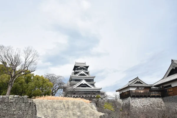 Kumamoto Slott Förstört Eld Men Guvernör Återuppbygga Och Bevara Japan — Stockfoto