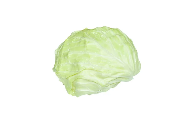 Verse Kool Groente Salade Met Druppel Water Rangschikken Witte Achtergrond — Stockfoto