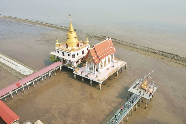 Samutprakarn Thailand April 2023 Bovenaanzicht Van Wat Hong Thong Kerk — Stockfoto