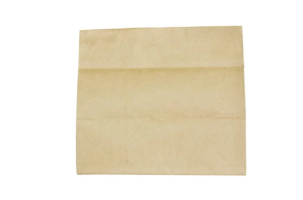 Bruine Papieren Verpakking Zak Rangschikken Witte Achtergrond — Stockfoto