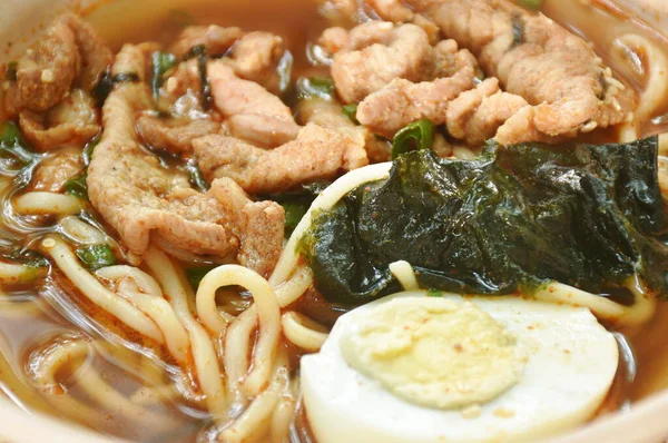 Shoyu Ramen Japanese Yellow Noodles Topping Slice Braised Pork Boiled — Stock Photo, Image