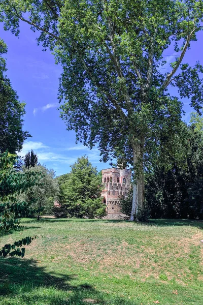 Мосбург Искусственный Руины Замка Парке Бибрихского Дворца Видно Запада Общественный — стоковое фото