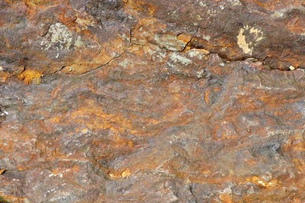 Pedra Sedimentar Castanha Laranja Contendo Enxofre Pirita — Fotografia de Stock