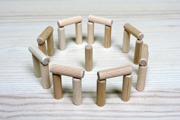 stock image Stonehenge made of wooden dowels