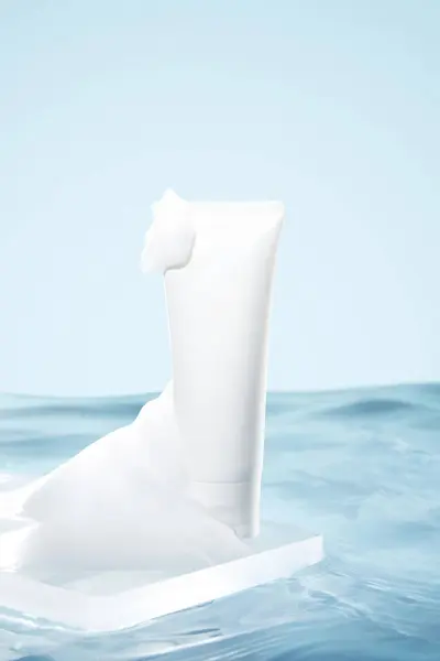 Tube Blanc Pas Logo Pas Marque Pour Conception Maquettes — Photo