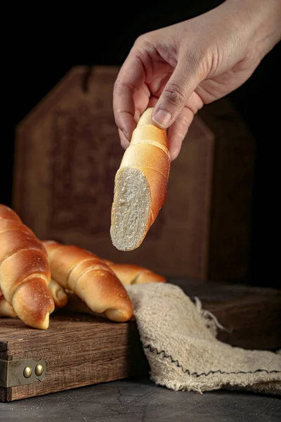 ヴィンテージパンフォト オリジナル生小麦パン — ストック写真
