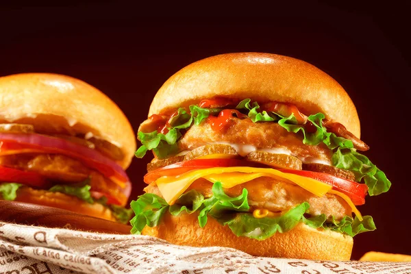 ハンバーガーについての良い記事のタイトル ハイレゾ写真 — ストック写真