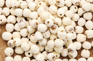 Yüksek çözünürlüklü resimli nilüfer tohumları, besin değeri yüksek, düşük kalori ve antioksidan zengini özellikler