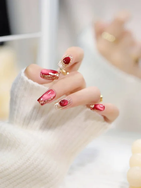 Trendy Nail Art Designs Für Jede Jahreszeit Diy Nagelpflege Tipps — Stockfoto