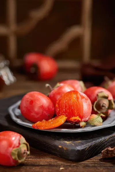 Image Japanese Persimmon Vietnam Peach Quality Photo — Stock Photo, Image