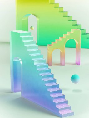 Çocuk ürünlerini sergilemek için parlak renkli arka planlar