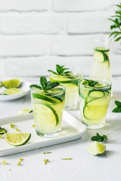 Beneficial Drinks Summer Beautiful Images Detox Drinks Images Kumquat Cucumber — Stock Photo, Image
