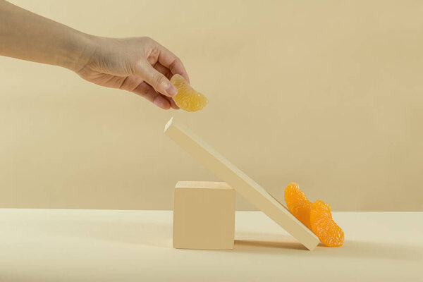 Апельсиновый фон для отображения апельсиновых продуктов, апельсиновый сок, изображения высокого качества