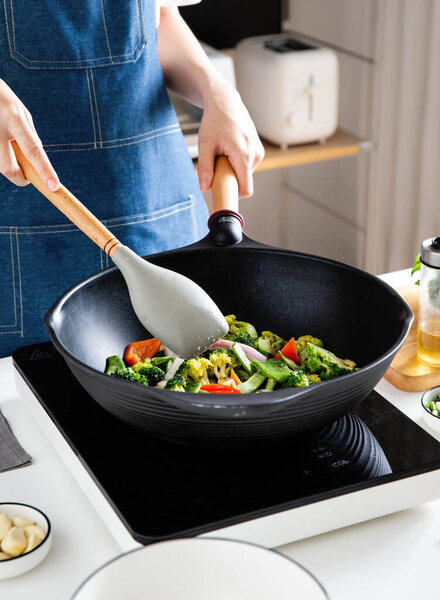 Images of cooking at home, preparing dinner, Asian food on the table 