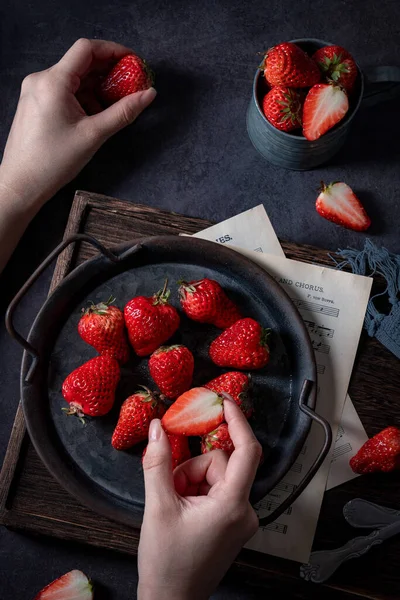 老式草莓的新形象 高质量的形象 — 图库照片