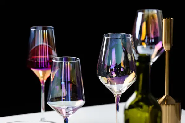 Images Empty Wine Glasses Empty Water Glasses Restaurant Glasses Wine — Stock Photo, Image