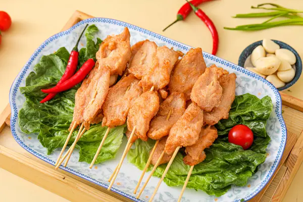 Bilder Stekta Rätter Restauranger Bilder Stekt Kött Stekt Asiatisk Mat — Stockfoto