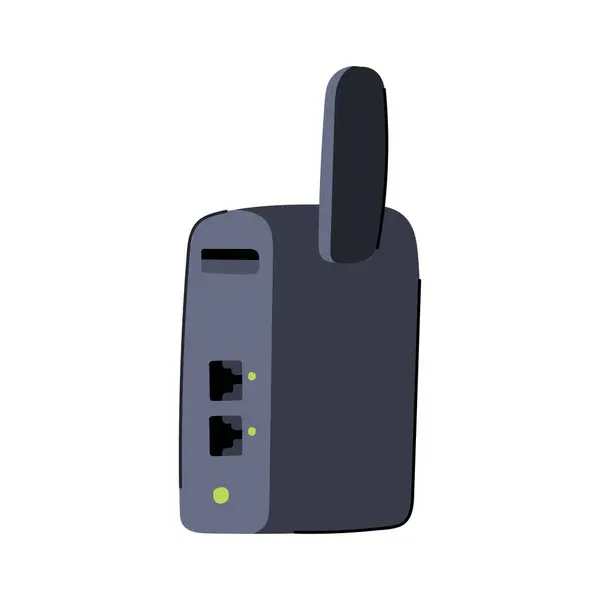 Desene Animate Portabile Călătorie Router Internet Wireless Compact Conexiune Hotspot — Vector de stoc