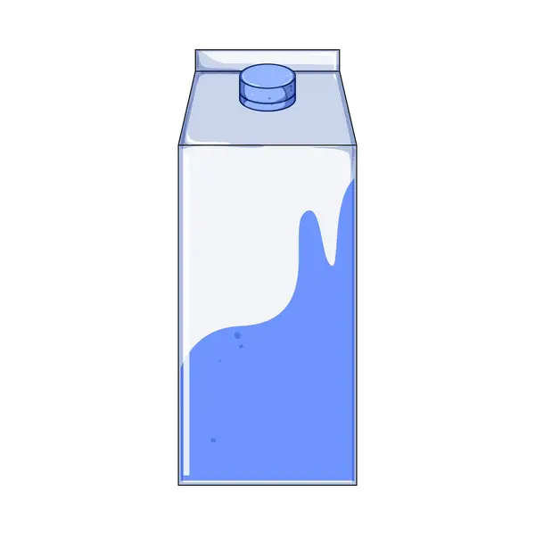 Mittagsmilchbox Cartoon Imbissgetränk Frisches Bio Milchprodukt Laktose Protein Lunchbox Schild Stockillustration
