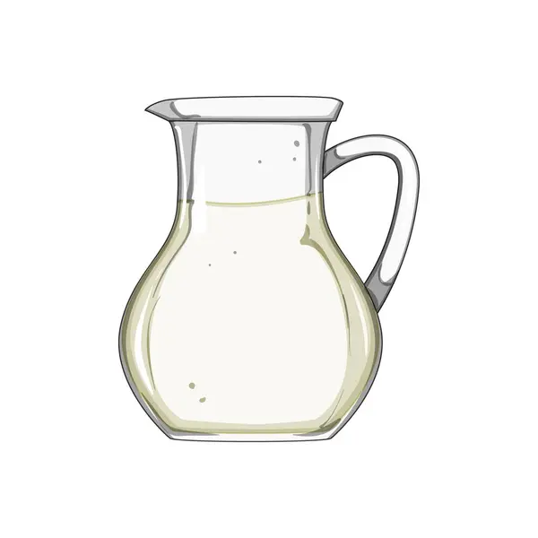 Milchkrug Cartoon Vorhanden Kunststoffglas Henkeldeckel Pappkrug Milchkännchen Schild Isolierte Symbolvektorabbildung Stockvektor