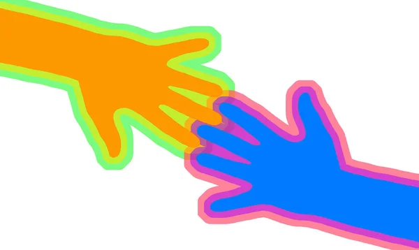 Eller Dostluğun Iletişimin Barışın Mutluluğun Sembolüdür — Stok fotoğraf