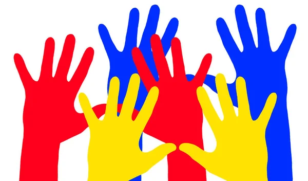 Mâinile Sunt Simbol Prieteniei Comunicării Păcii Fericirii Etc — Fotografie, imagine de stoc