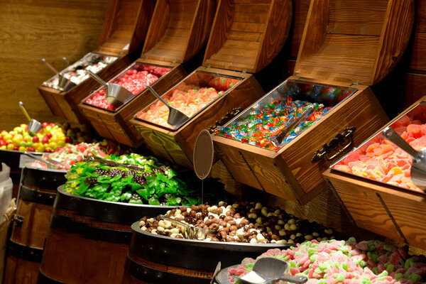 Candies in the pastry shop