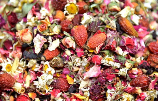 Různé Sušené Rostliny Pro Tradiční Turecký Bylinkový Čaj — Stock fotografie