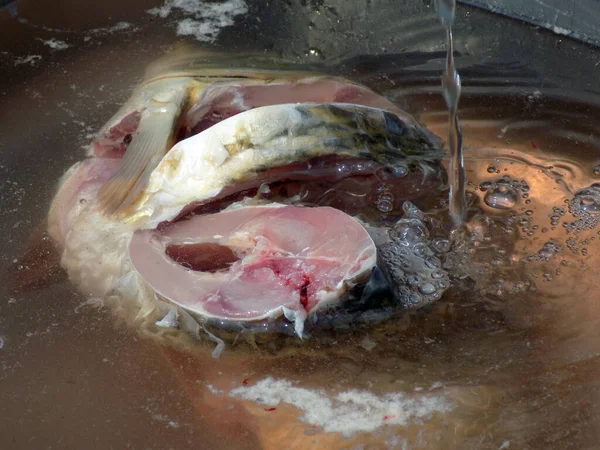 油炸鱼片在水底油炸 — 图库照片