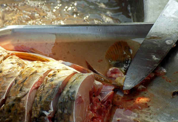 Halfilé Sütése Halászati Olajban — Stock Fotó