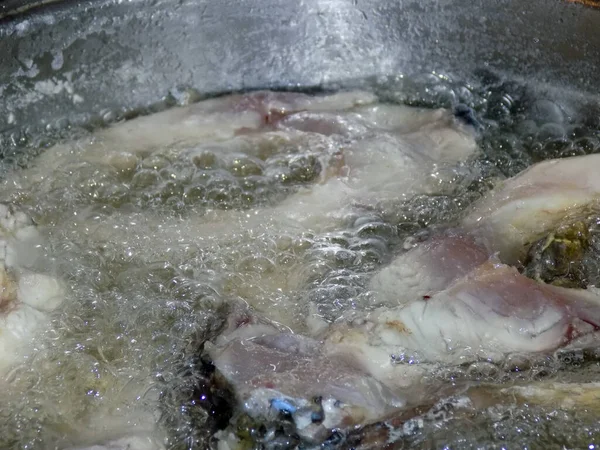Halfilé Sütése Halászati Olajban — Stock Fotó