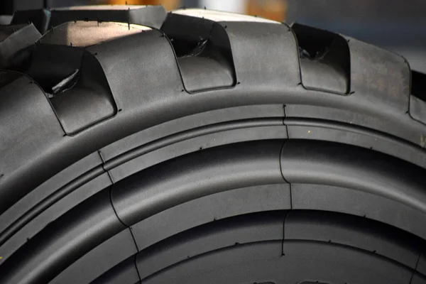 Neumático Coche Para Equipos Construcción Pesada Vehículo Ingeniería —  Fotos de Stock