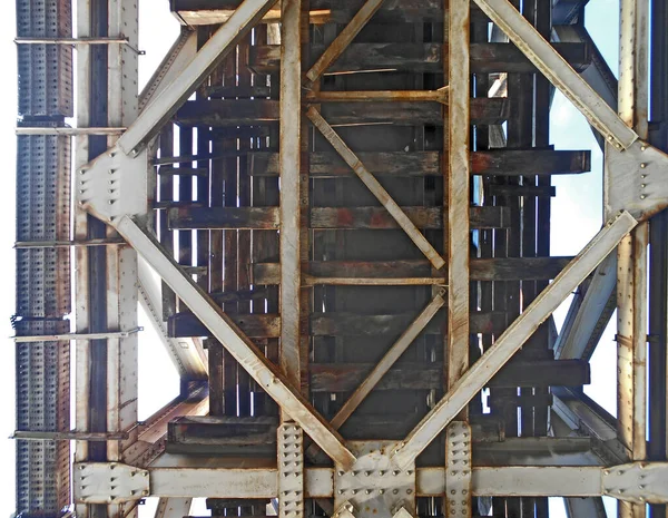 Estrutura Malha Antiga Ponte Ferroviária — Fotografia de Stock