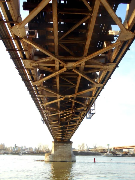 Estrutura Malha Antiga Ponte Ferroviária — Fotografia de Stock