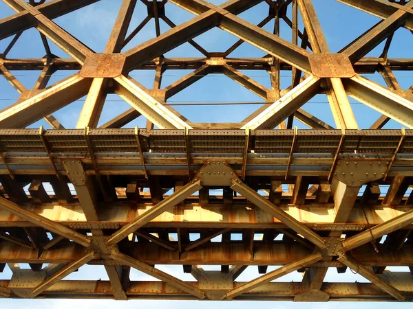 Mesh Structure Old Railway Bridge — Stock Photo, Image