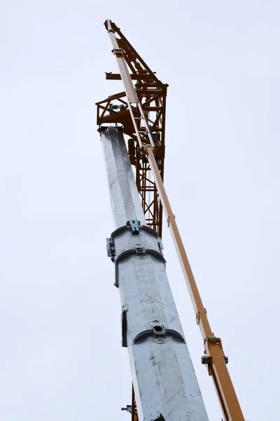 Wierzchołek Wysięgnika Teleskopowego Żurawia Ruchomego — Zdjęcie stockowe